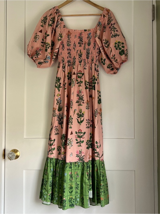 RHODE Dresses & Skirts - RHODE Pink and Green Floral Midi Dress
